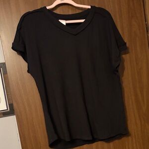 Classic Black V-Neck Women's Top